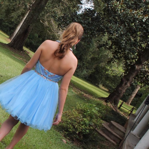 Baby blue 2 piece homecoming dress - Picture 2 of 7